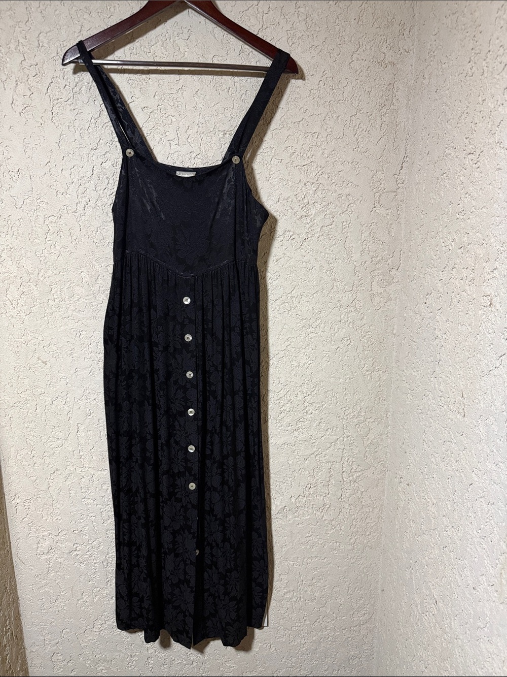 Moda International Black Tonal Jacquard Button Maxi Dress - Picture 6 of 6